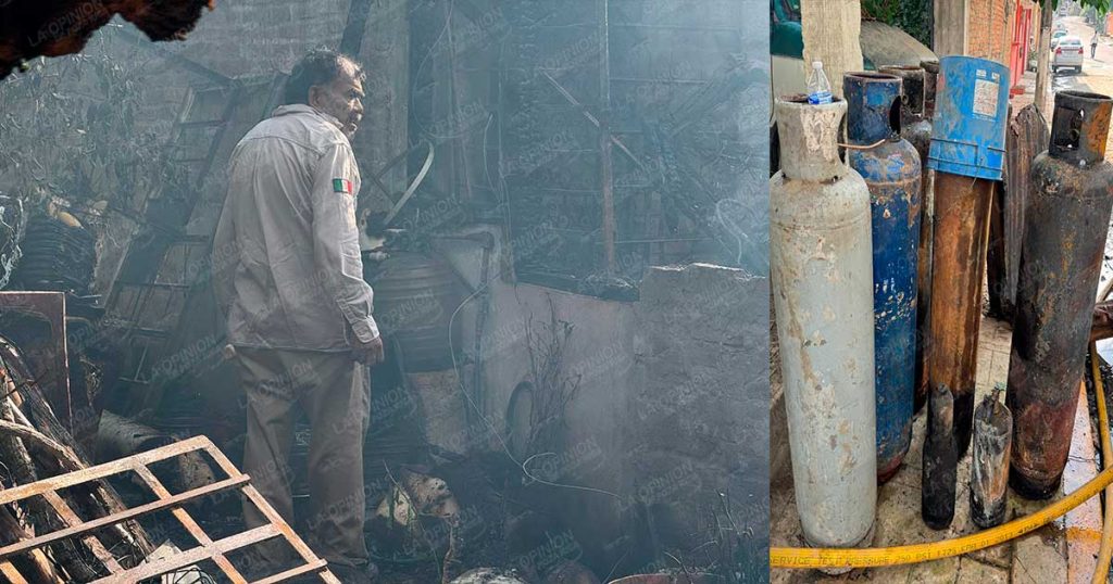 ¡Fuego arrasa taller de hojalatería! ¡Fuego arrasa taller de hojalatería!