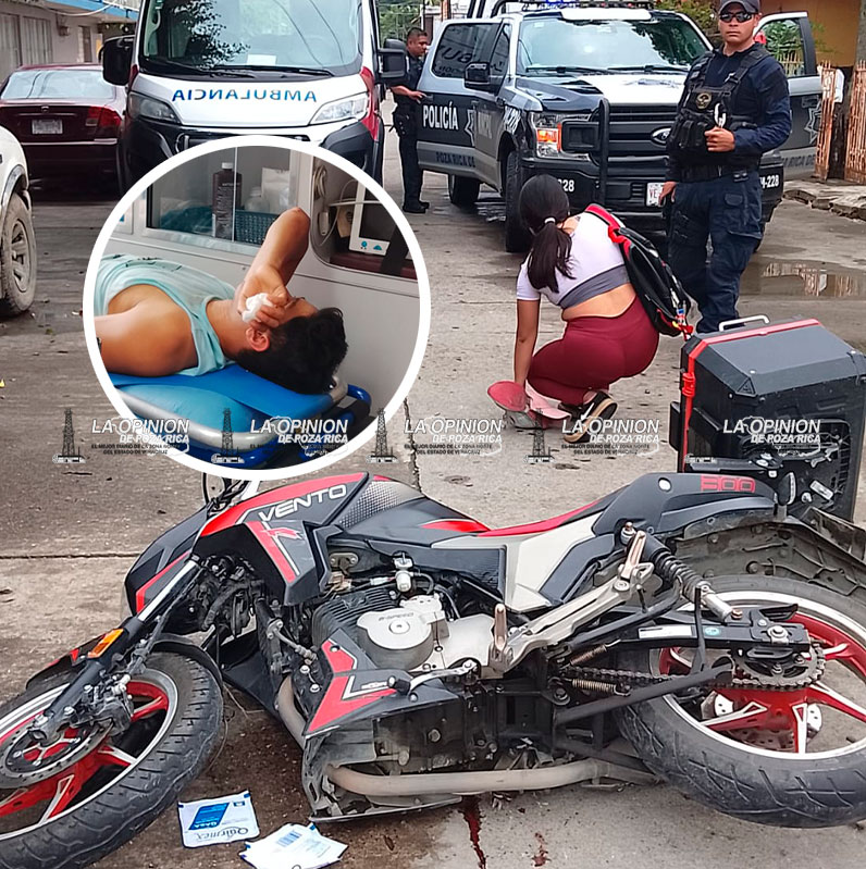 ¡Casi le tumban el pie a motociclista! ¡Casi le tumban el pie a motociclista!