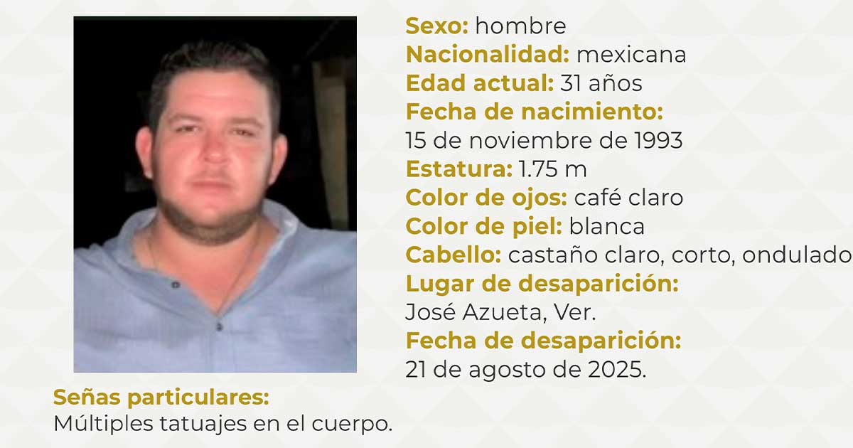 Desaparece el hijo del secretario general del PAN en José Azueta Desaparece el hijo del secretario general del PAN en José Azueta