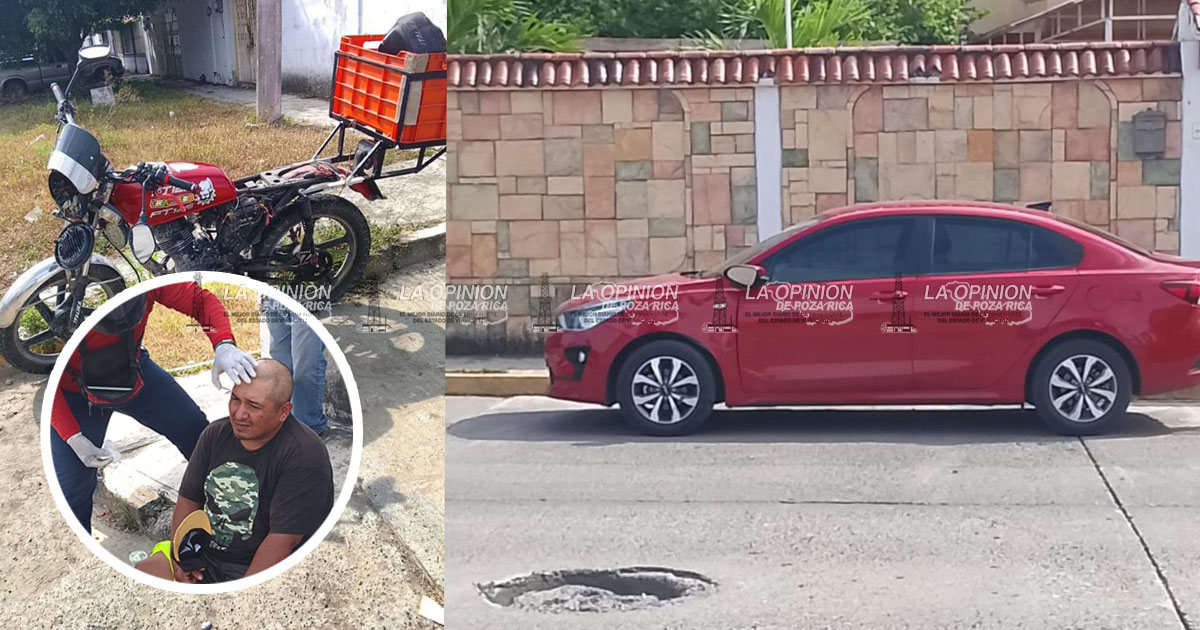 ¡Auto derriba a motociclista! ¡Auto derriba a motociclista!