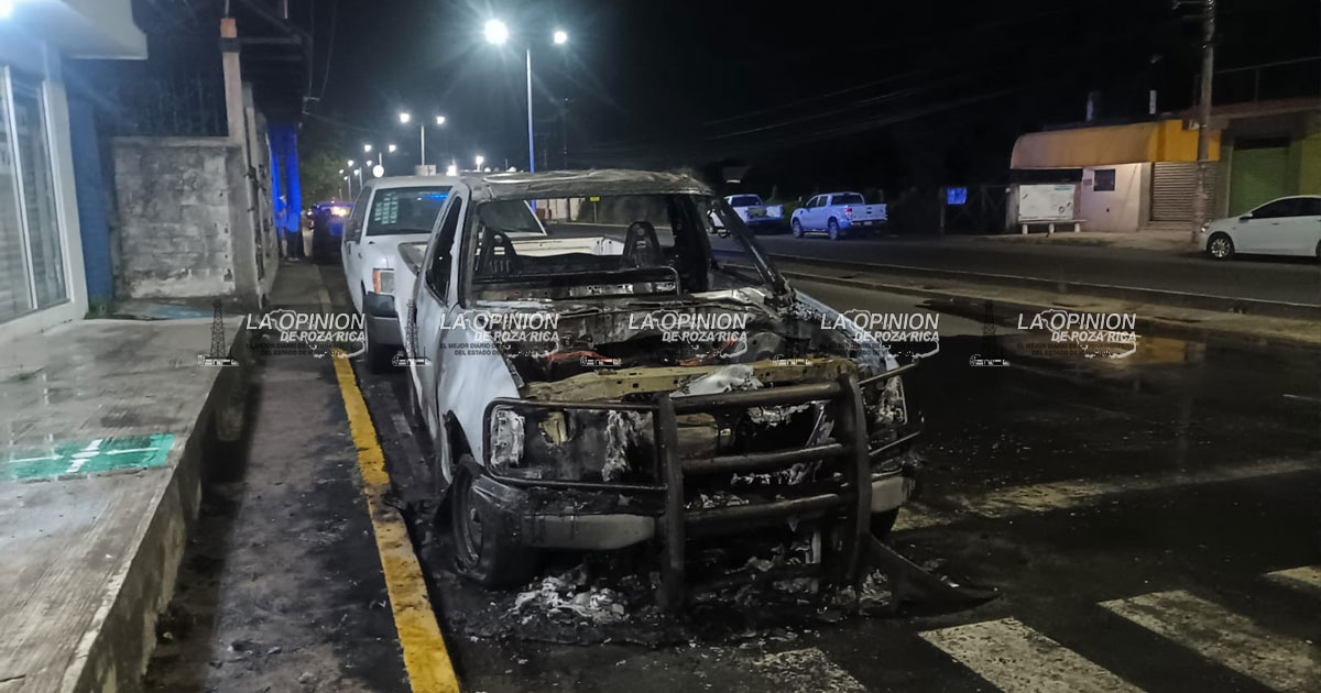 Se incendia patrulla en Tuxpan Se incendia patrulla en Tuxpan