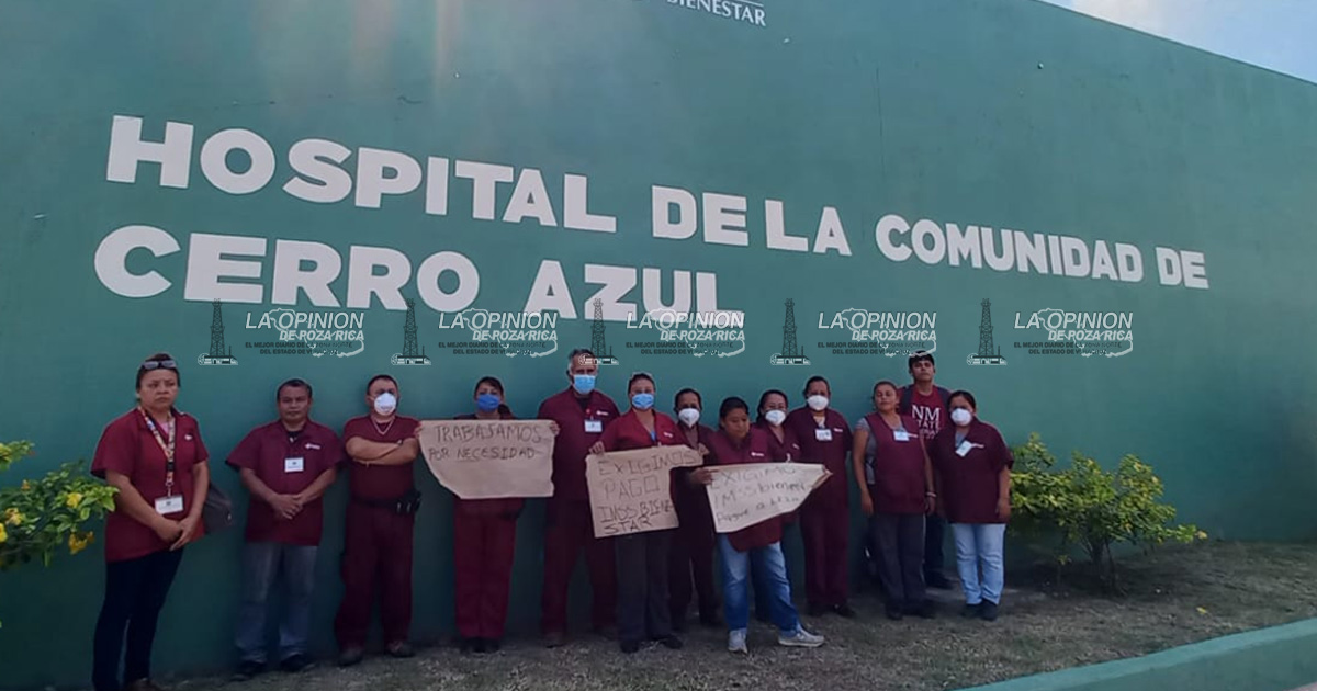 Exigen al IMSS Bienestar el pago de su quincena