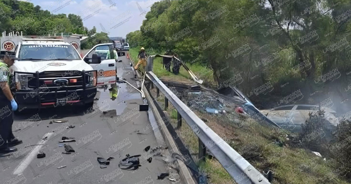 Muere calcinada; dos más resultan heridos Muere calcinada; dos más resultan heridos