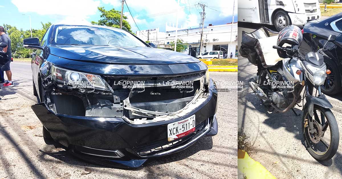 Automovilista derriba moto frente a mercado de 52 Automovilista derriba moto frente a mercado de 52