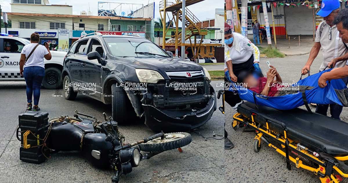Camioneta americana derribó a motociclista Camioneta americana derribó a motociclista