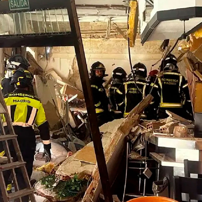 Fuerte explosión de gas en bar de Madrid deja 25 heridos Fuerte explosión de gas en bar de Madrid deja 25 heridos