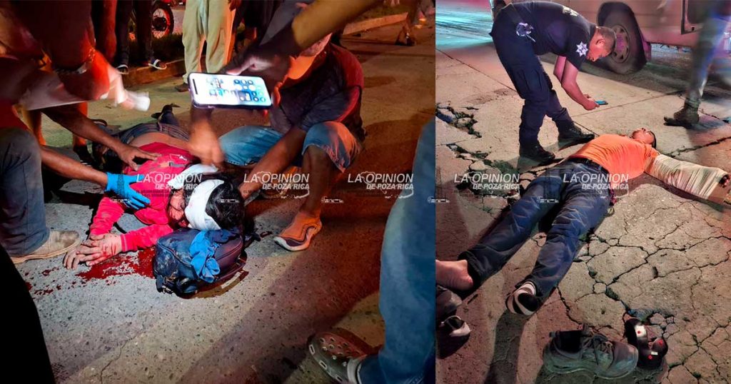 Camioneta embiste moto; pareja sufre lesiones graves Camioneta embiste moto; pareja sufre lesiones graves