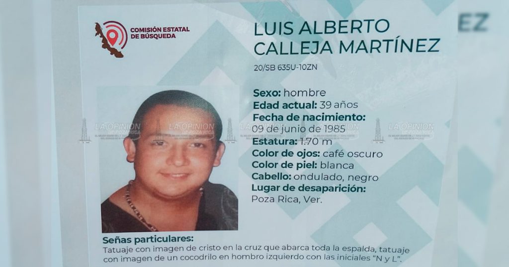 A 15 años de desaparecido sigue la búsqueda de Luis Alberto Calleja A 15 años de desaparecido sigue la búsqueda de Luis Alberto Calleja