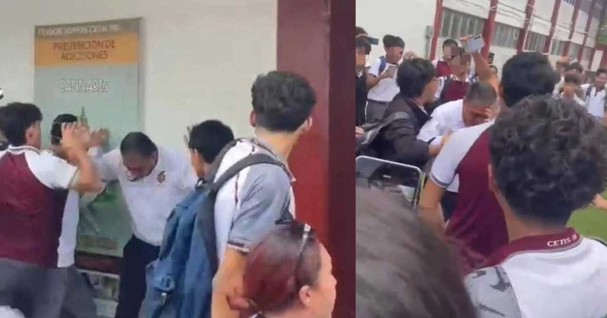 Estudiantes agreden al director del CETis 78 por presunto acoso sexual Estudiantes agreden al director del CETis 78 por preseunto acoso sexual