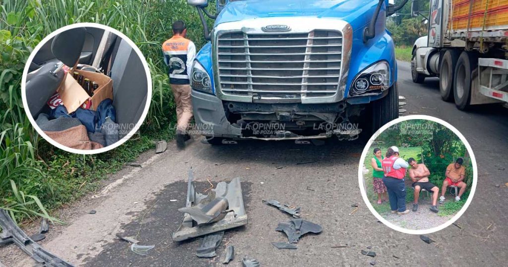 Ebrios provocan accidente en Medellín de Bravo