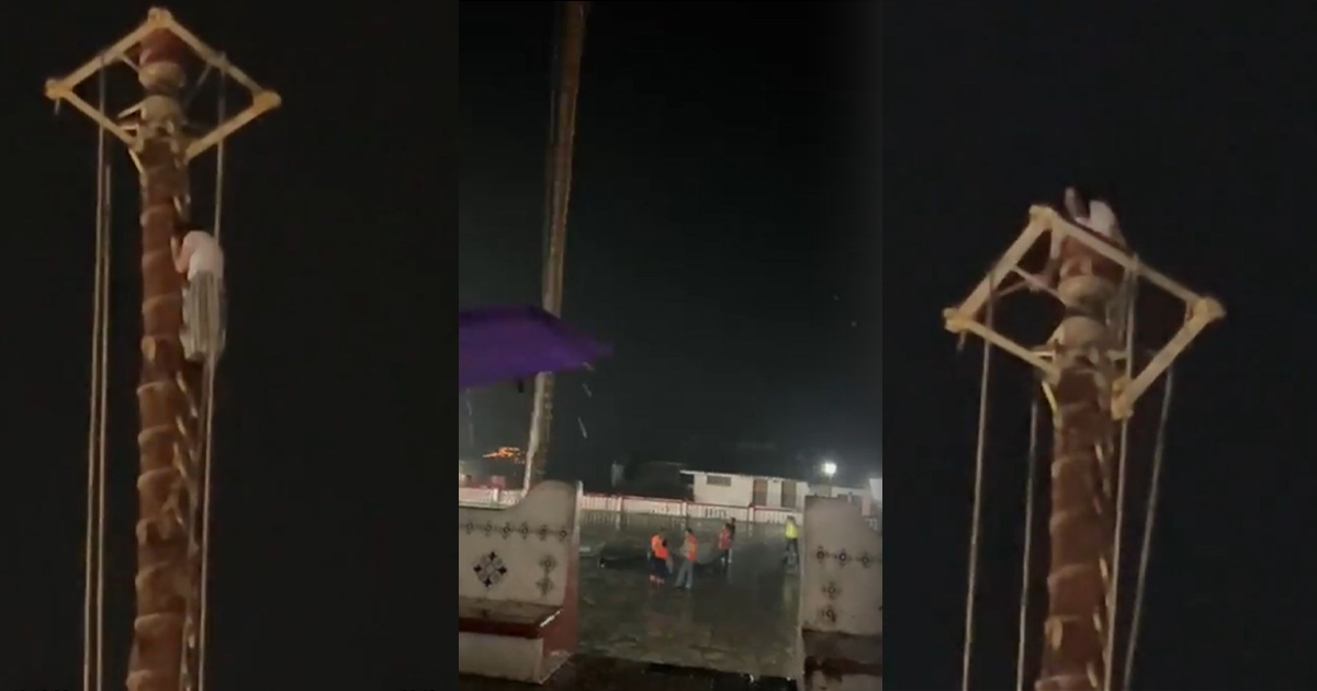 Turista ebria subió el Palo Volador del Parque Central