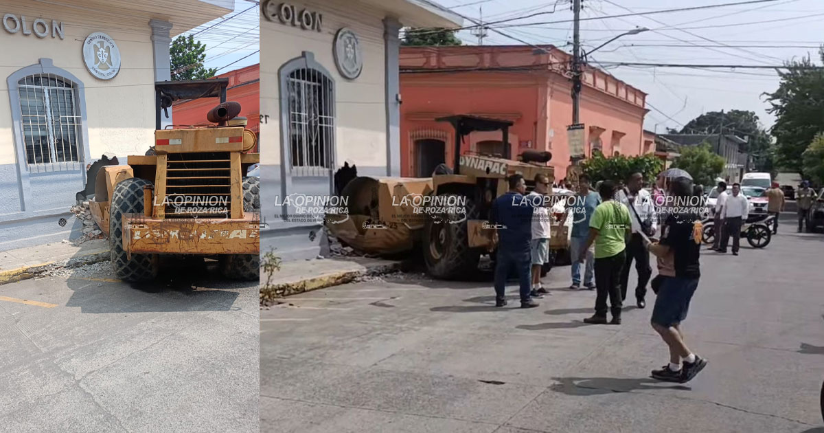 Maquinaria del Ayuntamiento se impacta contra escuela en Soledad de Doblado