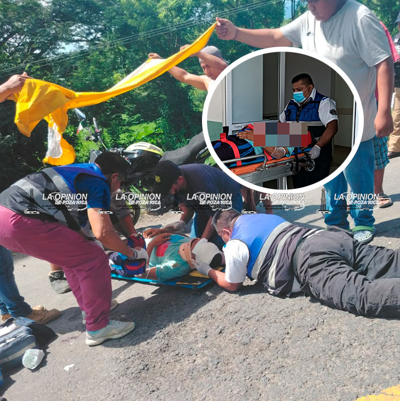Dos lesionados en Derrape de moto