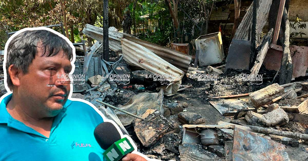 Pierde su vivienda en su totalidad, debido a un incendio