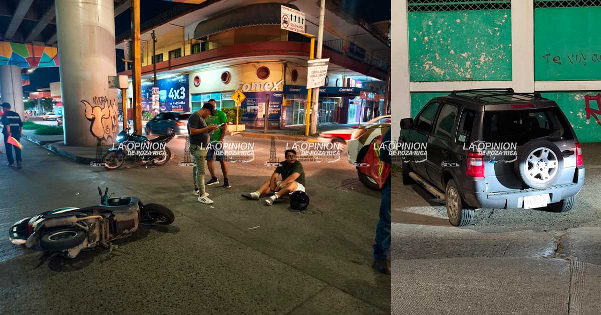 Derribó a joven motorizado Derribó a joven motorizado