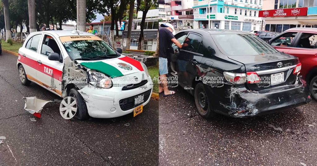 Choca taxi por imprudente Choca taxi por imprudente