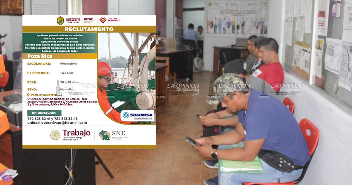 Reclutarán personal para 30 vacantes los días 2 y 3 de octubre