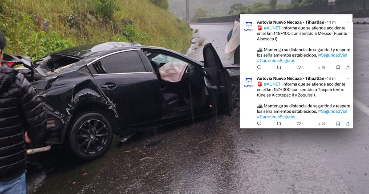 Reportan múltiples incidentes en la autopista México-Tuxpan