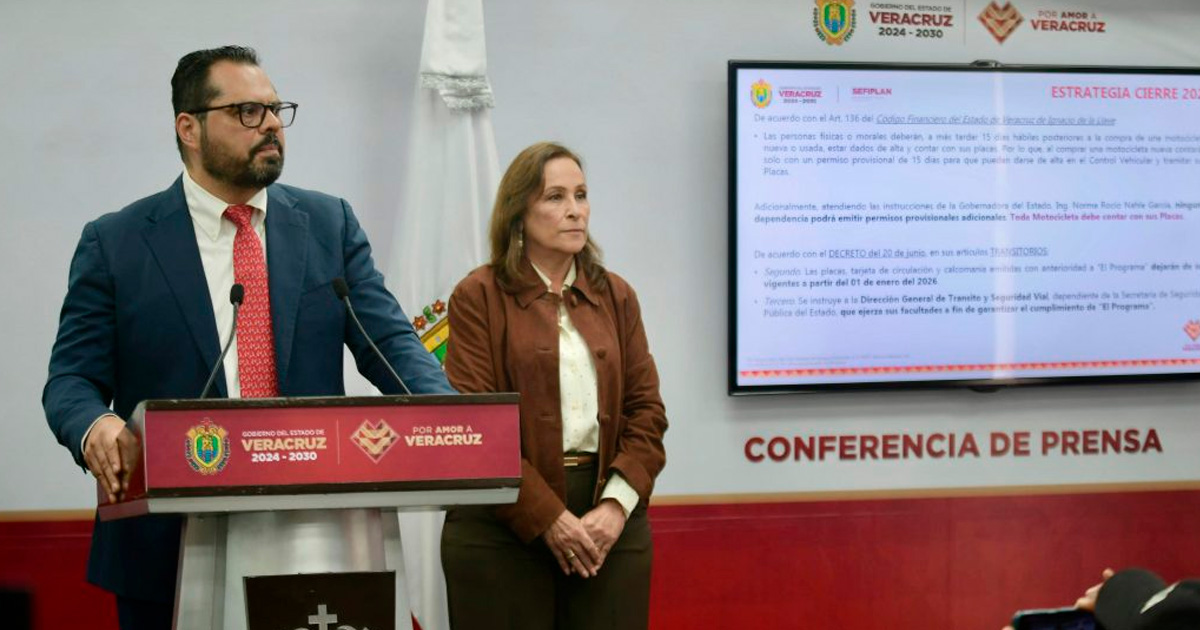 A partir de 2026, todas las motocicletas deberán portar placas vigentes en Veracruz