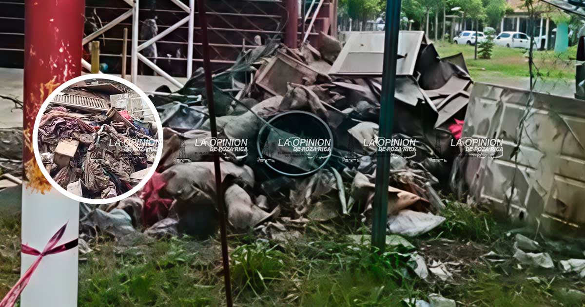 Campos deportivos no son puntos de tiro de cacharros recogidos en colonias inundadas