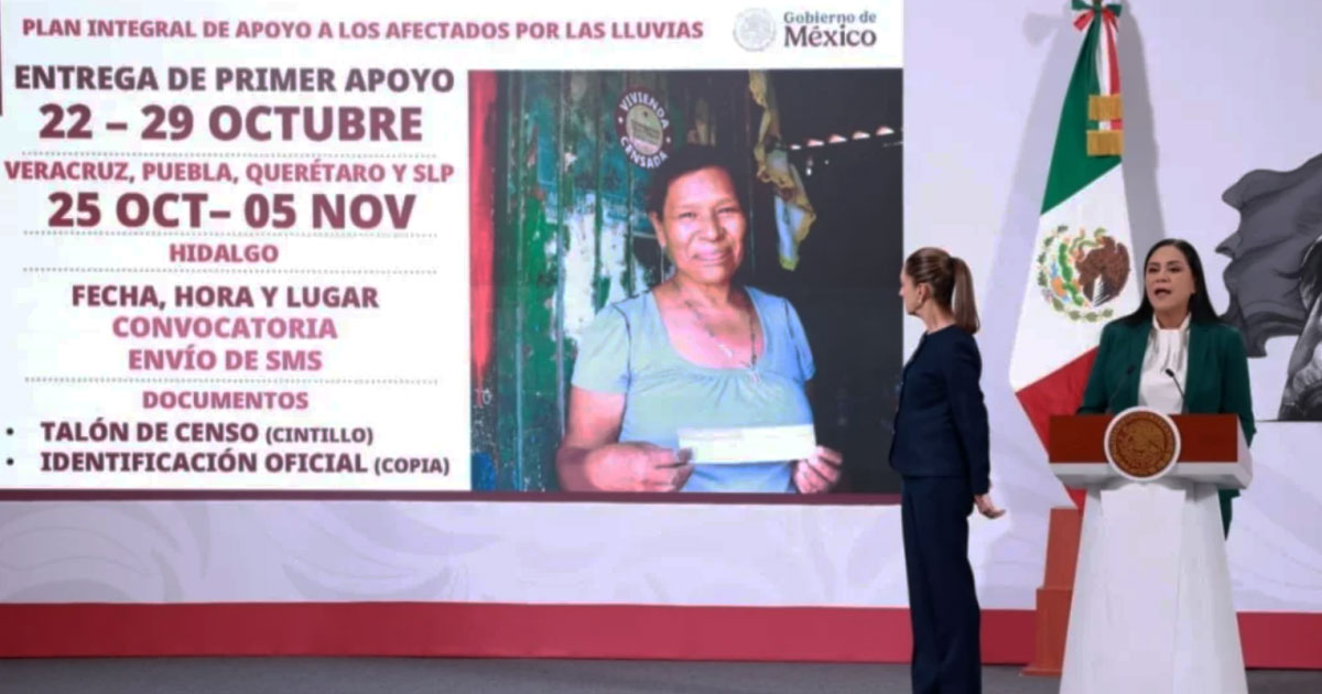 Gobierno entregará 20 mil pesos a familias afectadas por lluvias Gobierno entregará 20 mil pesos a familias afectadas por lluvias