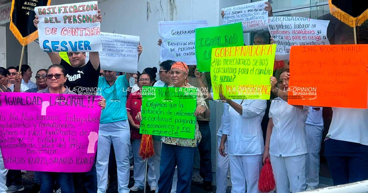 Trabajadores de salud se suman a protesta estatal