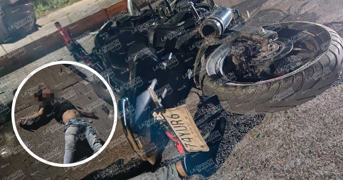 Motociclista se estrella en vehículo estacionado Motociclista se estrella en vehículo estacionado