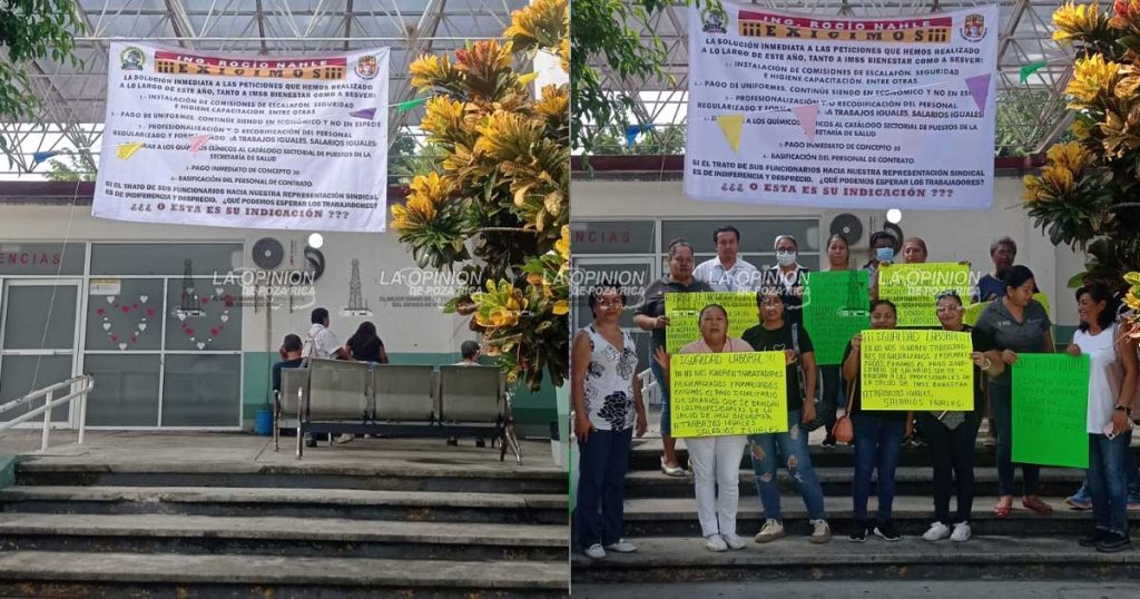 Se manifiesta personal del sector salud en Gutiérrez Zamora