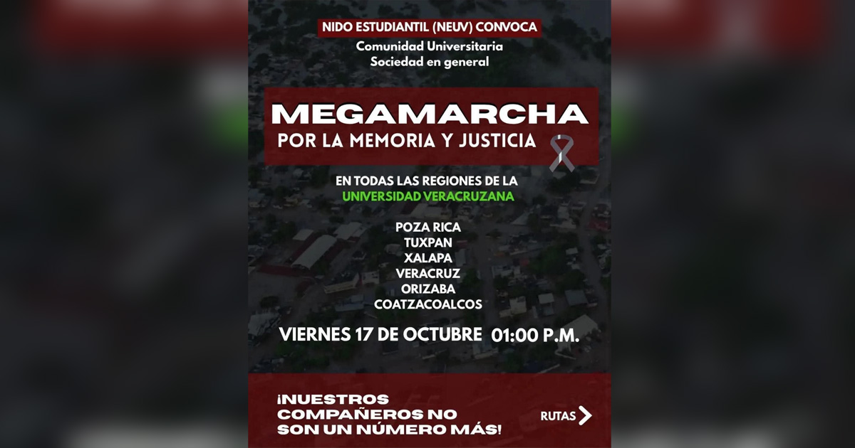 Estudiantes de la UV convocan mega-marcha