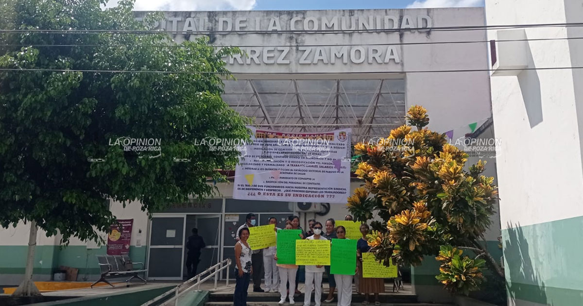 Se manifiesta personal del sector salud en Gutiérrez Zamora