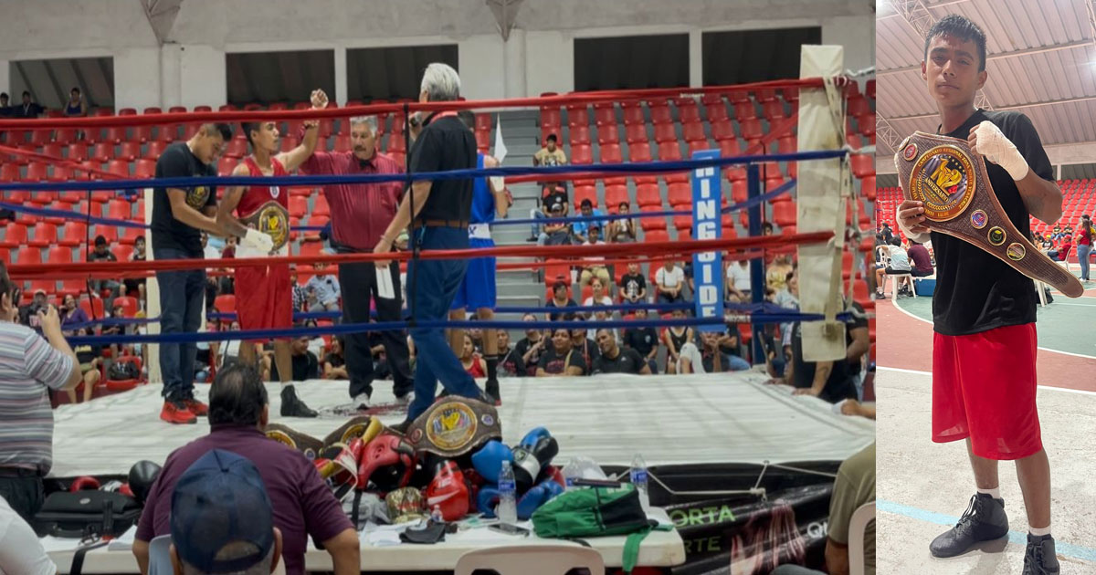 Desde Coatzintla, el joven promesa del box trajo el cinturón a casa
