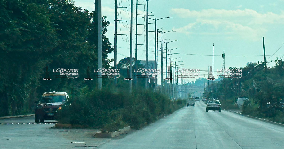 Denuncian falta de mantenimiento en boulevares de Poza Rica