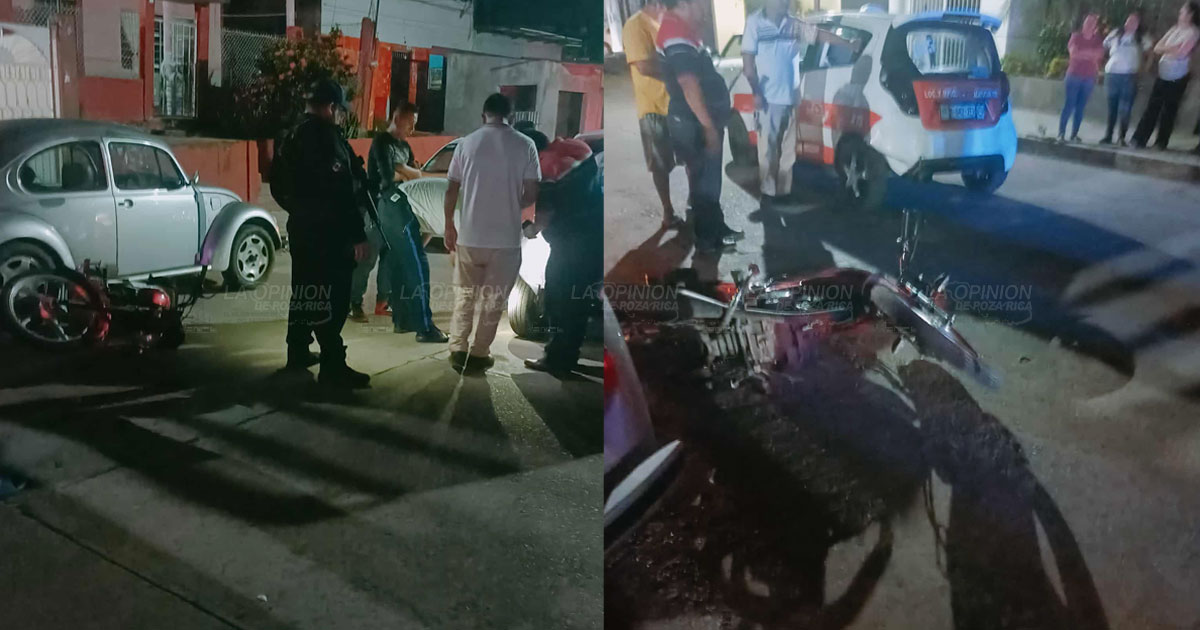 Ebrio motociclista acabó estrellado en un taxi Ebrio motociclista acabó estrellado en un taxi