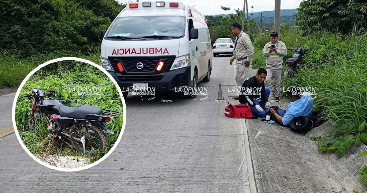 Moto cobrador derrapa en bulevar Bicentenario Moto cobrador derrapa en bulevar Bicentenario