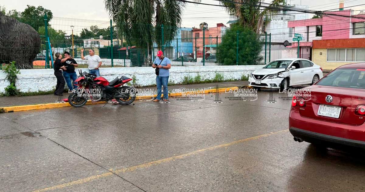Motociclista terminó en el Hospital