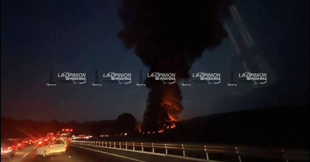 Pipa en llamas en la México-Puebla Pipa en llamas en la México-Puebla