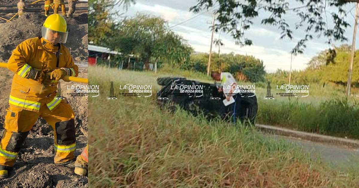 Muere bombero de Pemex en un aparatoso accidente Muere bombero de Pemex en un aparatoso accidente