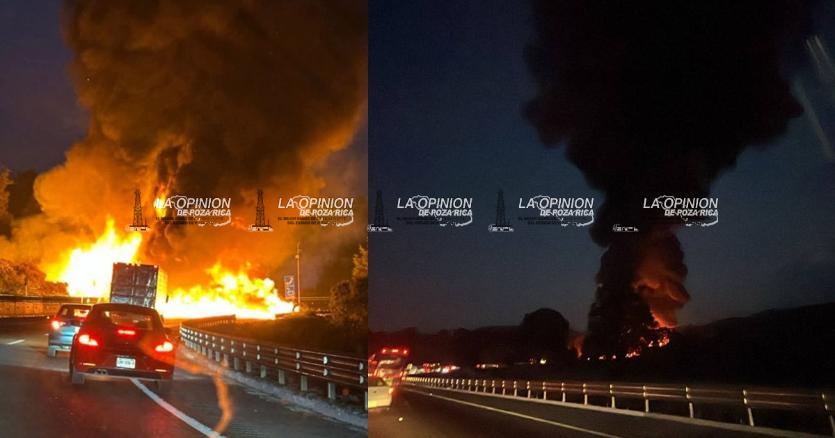 Pipa en llamas en la México-Puebla Pipa en llamas en la México-Puebla