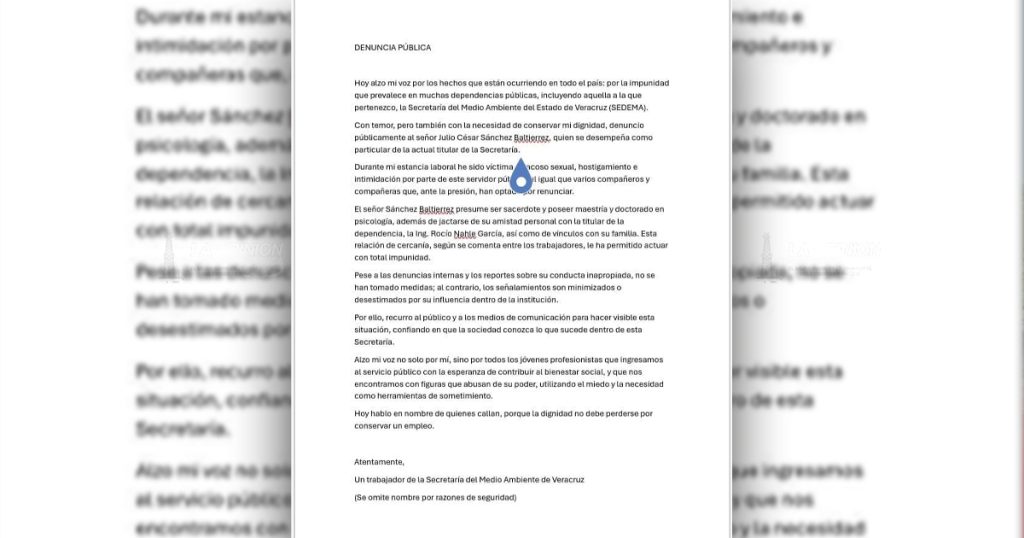 Denuncian a funcionario de Sedema por presunto acoso sexual Denuncian a funcionario de Sedema por presunto acoso sexual