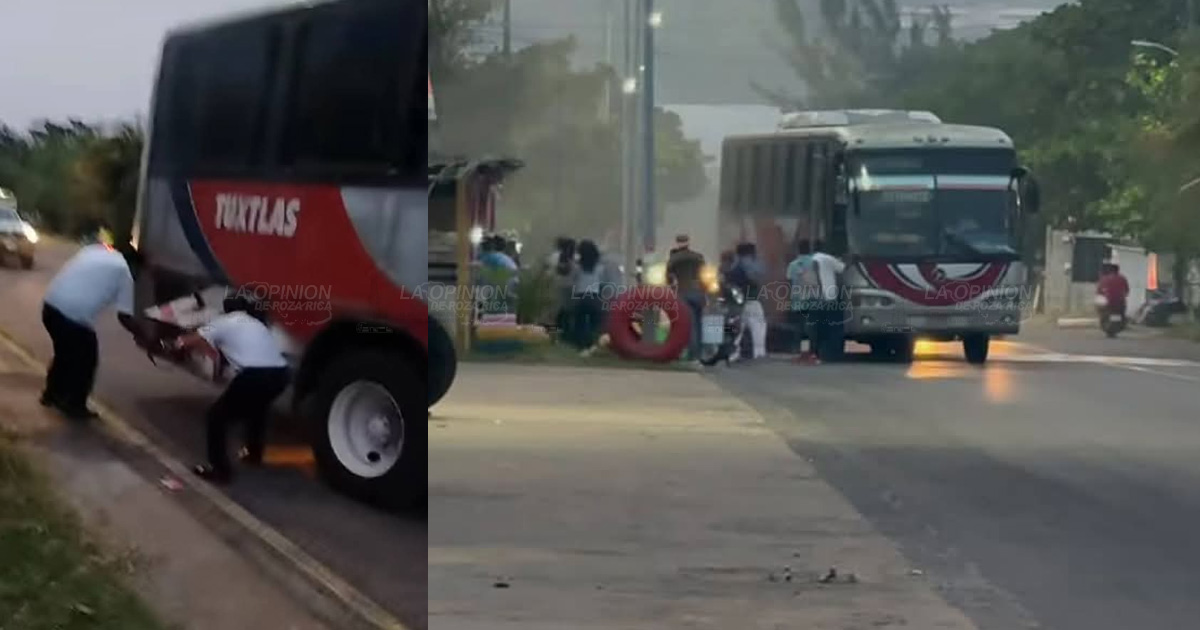 Autobús se incendia en la carretera federal 180 Autobús se incendia en la carretera federal 180