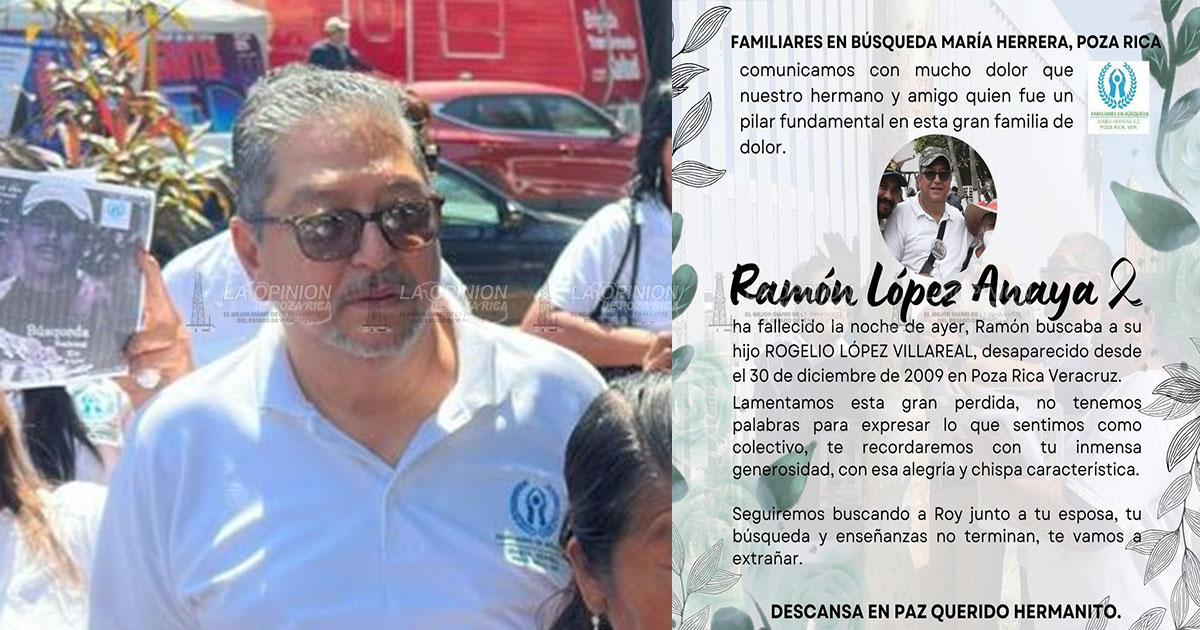Colectivo de Búsqueda María Herrera de luto por pérdida de padre buscador Ramón López Anaya Colectivo de Búsqueda María Herrera de luto por pérdida de padre buscador Ramón López Anaya