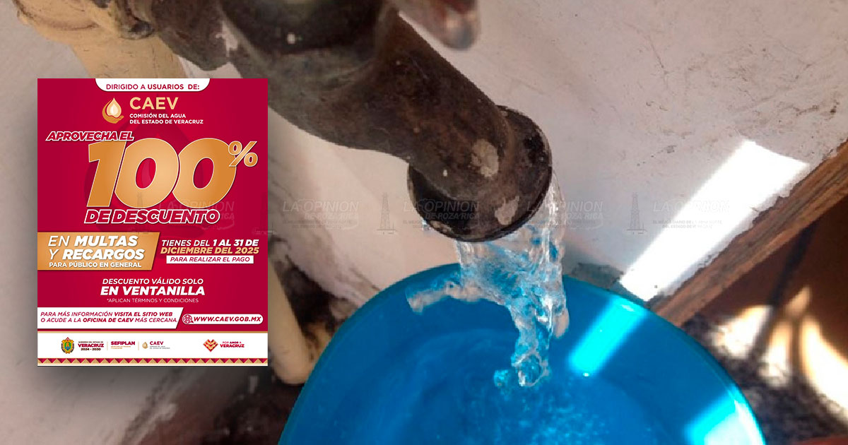 Descuento del 100% en multas y recargos: CAEV