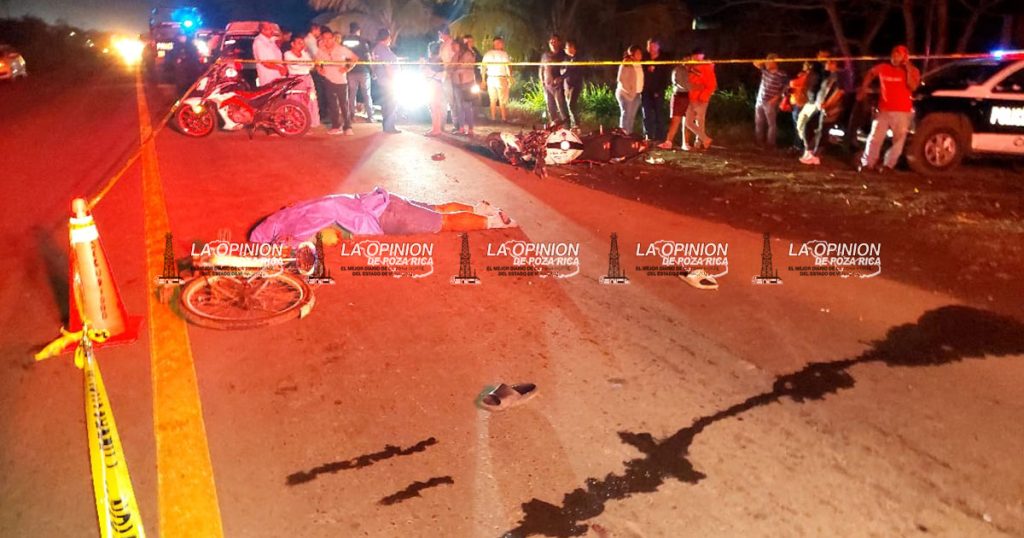 Dos fallecidos en Ángel R. Cabada tras accidente entre moto y bicicleta Dos fallecidos en Ángel R. Cabada tras accidente entre moto y bicicleta