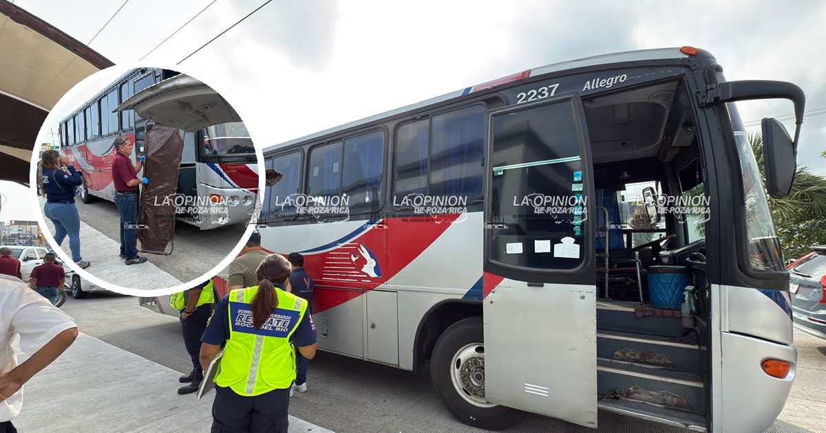 A bordo de autobús Los Tuxtlas fallece persona de la tercera edad en Boca del Río