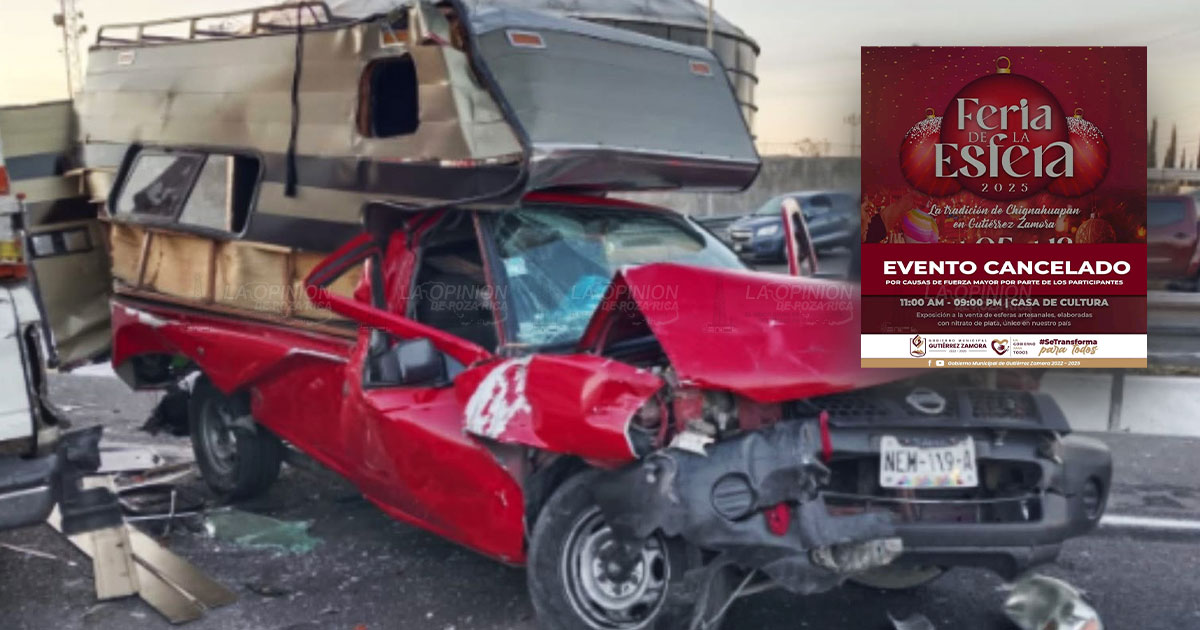 Se accidentan artesanos poblanos que venían a la Feria de la Esfera de Gutiérrez Zamora