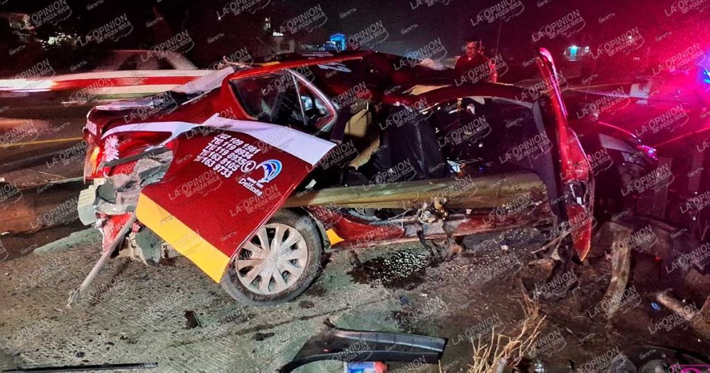 Terminó incrustado en la malla metálica Taxista y pasajero resultaron heridos