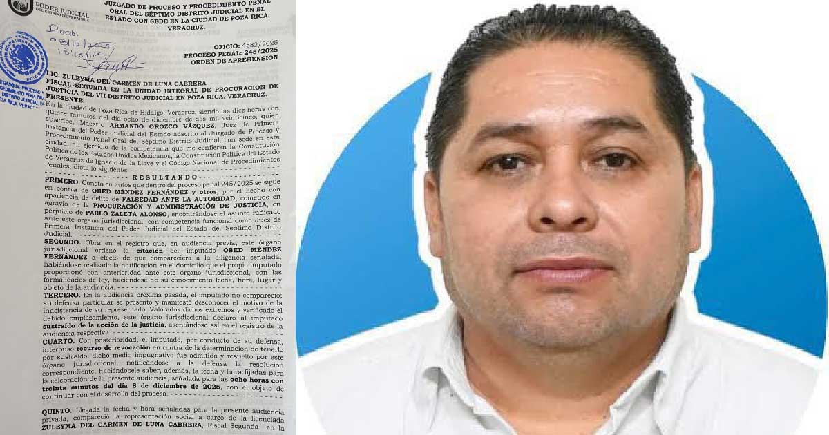 Ordenan captura de alcalde electo de Castillo de Teayo; lo declaran prófugo Ordenan captura de alcalde electo de Castillo de Teayo; lo declaran prófugo