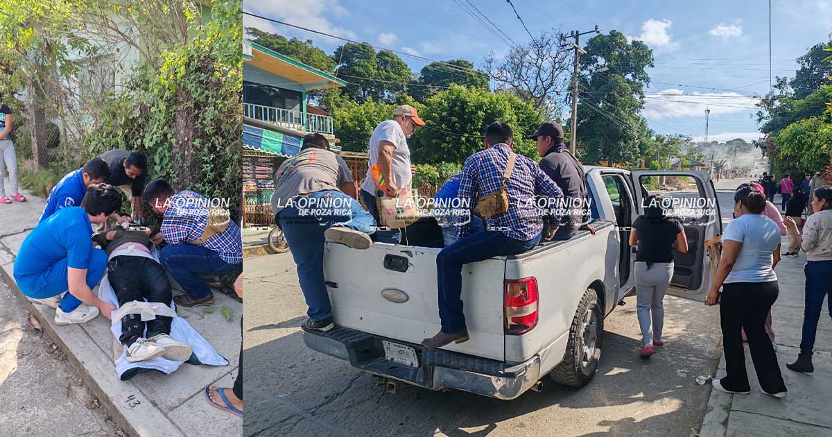 Estudiante de Tepetzintla sufre probable fractura Estudiante de Tepetzintla sufre probable fractura