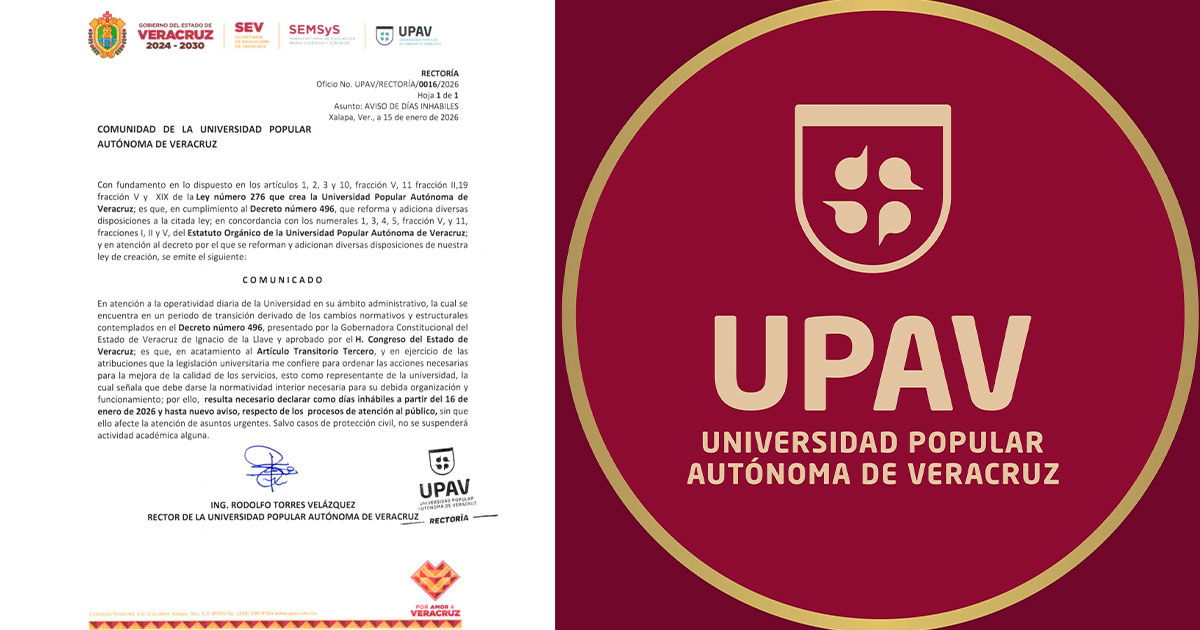 UPAV suspende trámites administrativos indefinidamente UPAV suspende trámites administrativos indefinidamente