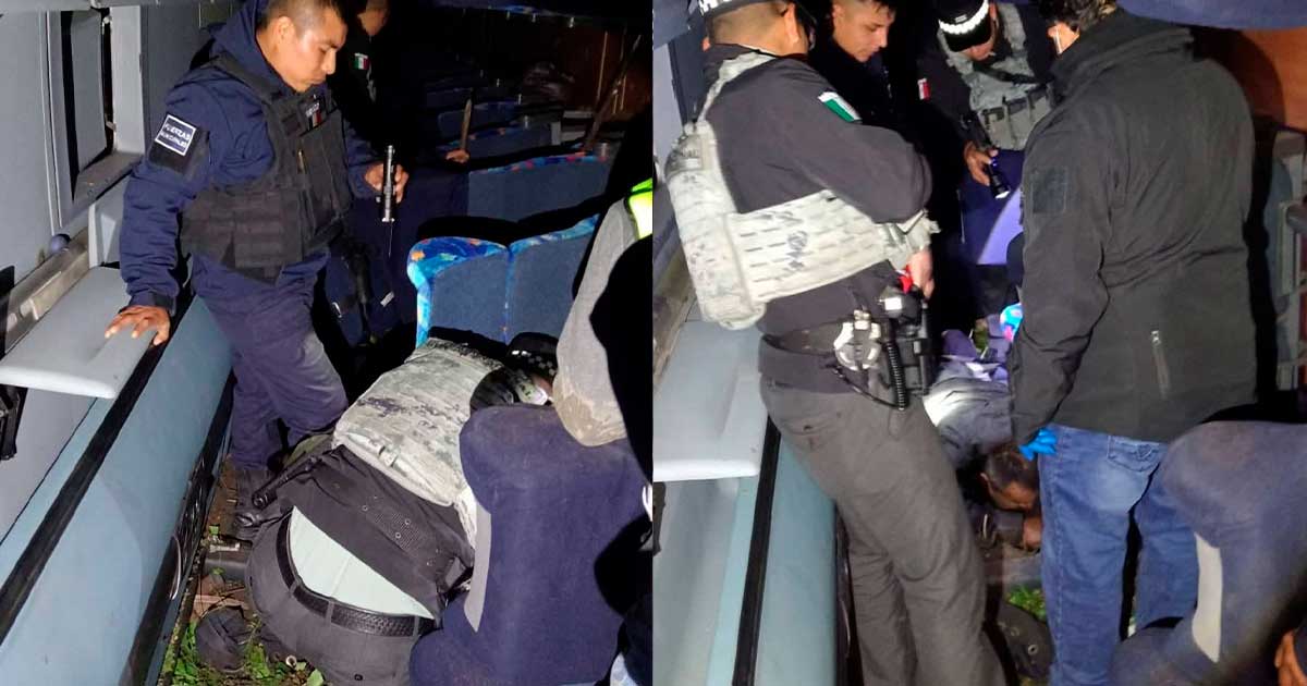 Siete lesionados en volcadura de autobús Siete lesionados en volcadura de autobús